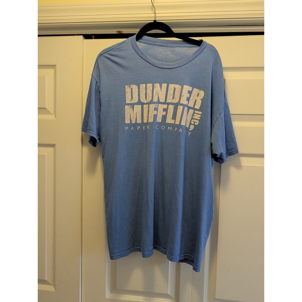 The Office Dunder Mifflin Blue Graphic T-Shirt Mens 2XL Short Sleeve TV Show